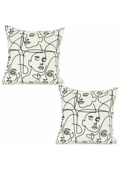 اشتري MAAC Home Set of 2 Cushion Cover  Geometric Abstract Print Cushion Cover Premium Modern Minimalist Elegant design for Sofa Couch Bed Chair (Cushion Cover Only) في الامارات