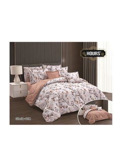 اشتري Horse double-sided floral print comforter set with soft and durable fabric, 8 pieces, king size في السعودية