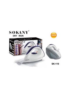 اشتري Steam Iron with Ceramic Soleplate/Anti-Drip/Anti-Calc/Auto Shut-Off 1200W SK-119 في مصر