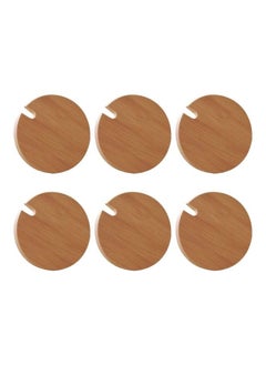 اشتري 6-Piece Coffee and Tea Cup Lid Set Light Brown في الامارات