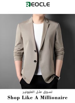 اشتري Autumn New Casual Men's Suit Men's Street Solid Color Breathable Small Suit Single Layer Business Large Size Thin Jacket في الامارات