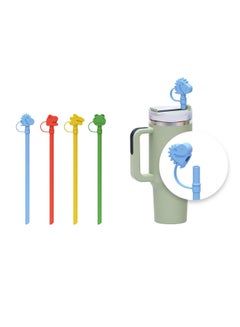 Buy 4 Pcs Cute Silicone Straw and Silicone Straw Covers Cap for Stanley Cup  Dust Proof Drinking Straw Reusable Straw Tips Lids in Saudi Arabia