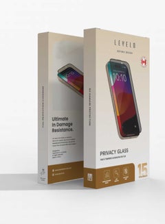 Buy Levelo Full Screen Privacy Twice-Tempered Glass For iPhone 15 Plus- Black in UAE