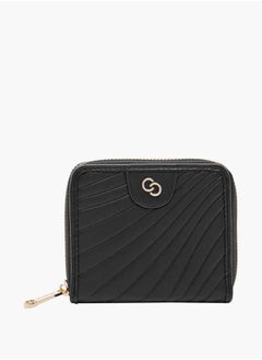 Buy Women Textured Zip-Around Wallet in UAE