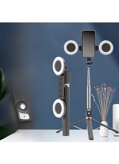 اشتري 1.7M Multifunctional Selfie Stick Tripod Stand BT12 black-double lamp -1.7 meters في السعودية