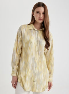Buy Relax Fit Shirt Collar Printed Long Sleeve Tunic in UAE