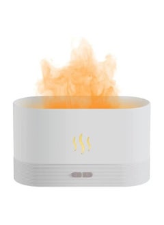 Buy Humidifier Flame Aroma Diffuser Aromatherapy, 180ml (White) in UAE