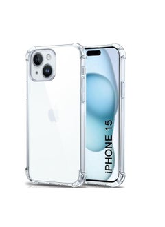 Buy iPhone 15 Case Clear 6.1 inch Anti-Yellowing iPhone 15 Cover Transparent Slim Thin Crystal Clear Phone Case Shockproof Protective Bumper Protection iPhone Case Cover For Apple iPhone in UAE