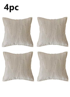 Buy 4-Piece Decorative Cushion Cover Pillow Cases Chenille Off-White 45x45 Centimeter in UAE