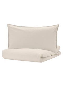 Buy Duvet Cover And Pillowcase Light Grey Beige 150X200 And 50X80 Cm in Saudi Arabia