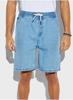 Buy Essential Denim Drawstring Shorts in UAE