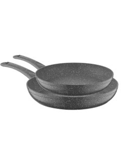Buy Granite Frypan Non-Stick Heat Resistant Handle with Hanging Loop Made in Turkey 2 Pc Set 20Cm and 24CM in UAE