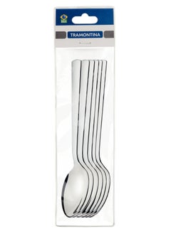 Buy Oslo 6 Pieces Stainless Steel Table Spoon Set with High Gloss Finish in UAE