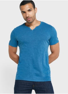 Buy Essential Split Neck T-Shirt in UAE