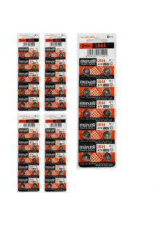 اشتري 50-Pieces Maxell AG13 LR44 (A76) Alkaline 1.5V Batteries في الامارات