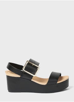 اشتري Ankle Strap Mid Heel Wedge Sandals في السعودية