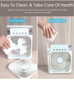 Buy Portable Air Conditioner Fan Mini Evaporative Air Cooler with 7 Colors LED Light 1/2/3 H Timer 3 Wind Speeds and 3 Spray Modes for Office Home Dorm in Saudi Arabia