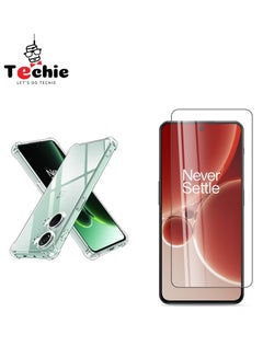Buy OnePlus Nord 3 Case and Screen Protector Combo Pack 2 in 1 - Transparent TPU Bumper Case with HD Tempered Glass Screen Protector in Saudi Arabia