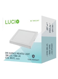 Buy 6500K 18W Square Surface LED Panel Light Cool White 23.4 x 24 x 4.4 cm SM37C-18W-6500K in Saudi Arabia