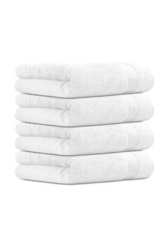 Buy 4 PC 70X140 CM 550 GSM Luxury Home Linen, 100% Premium Cotton, 550 gsm, High Quality Weaving, Durable, Soft and Absorbent,  4 Bath Towel 70x140cm, White, Made in Pakistan in UAE