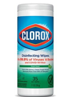 Buy Sterilizing wet wipes with fresh scent, multi-surface, bleach-free, 35 wipes, 219g in Saudi Arabia