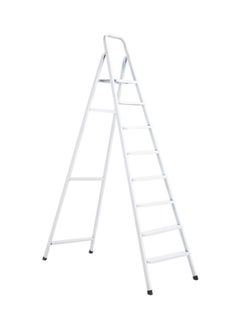 Buy 8 Steps Steel Ladder 161 Cm White Color in UAE