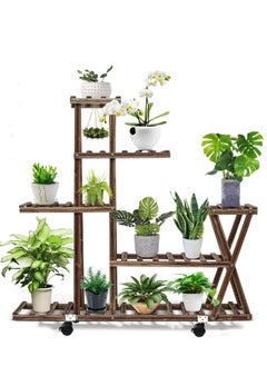 Buy 5 Tiers Wooden Flower Stands Plant Display Stand in Saudi Arabia