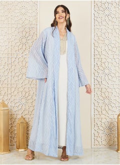 Buy Burnout Texture Open Front Abaya in Saudi Arabia