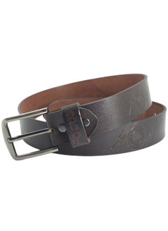 Buy Focus Genuine Leather Belts for men Printed 40MM Belt men 20112 (Brown) by Milano Leather in UAE