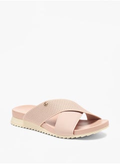 Buy Cross Strap Slip-On Flat Sandals in Saudi Arabia