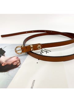 Buy Womens Leather Skinny Belt Retro FashionCAMEL CAMEL in UAE