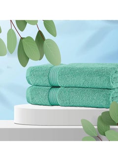 Buy Pioneer Set Of 2 Supersoft Highly Absorbent Lightweight 550Gsm 70 X 140 Cm Bath Towel Sea Green in UAE