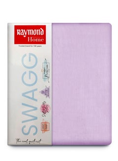 Buy Raymond Home King Flat Sheet Bedsheet 210 Thread Count Luxurious Mercerized 100% Cotton Bedding Solid Bed Linen with 2 Pillow Case - Lavender (274 * 274 CM) in Saudi Arabia