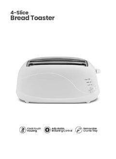 Buy 4 Slices Bread Toaster - Crumb Tray, Cord Storage, 7 Settings with Cancel, Defrost & Reheat Function |Removable crumb tray 1100 W in Saudi Arabia