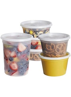 Buy Convenient Package: 48 Sets of Plastic Deli Containers with Airtight Lids - 8 oz, 16 oz, 32 oz - Kitchen Storage/Soup Holders (formerly) in Saudi Arabia