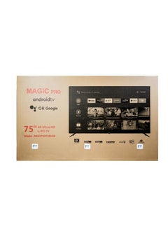 Buy Magic World 75 Inch 4K Ultra HD Smart TV with Official Android 11, Voice Recognition, Free Wall Mount, and 1 Year Warranty - MGO75DT20USB in UAE