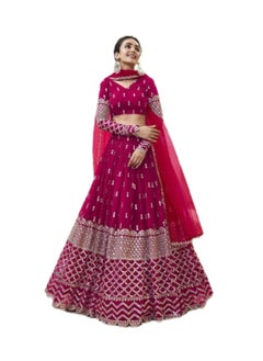 Buy Georgette Silk Pink Lehenga with Thread And Sequin Zari Work Plus Beautiful Dupatta Includes Untitched blouse in UAE