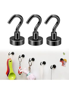 اشتري 3 Pcs Magnetic Utility Hooks with 22Lbs Heavy Duty, Rare Earth Neodymium Magnet Hooks for Hanging, Cruise Magnet S-Hooks for Refrigerator, Grill, Kitchen, Bathroom في الامارات