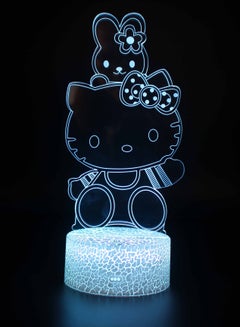 Buy 3D LED Multicolor Night Light Table Desk Lamp 7/16 Color Optical Illusion Lights Hello Kitty in UAE