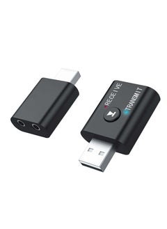 اشتري USB Bluetooth Adapter, 2 Pcs Bluetooth 5.0 Transmitter Receiver 2 in 1 Wireless Bluetooth Converter Built-in 2 3.5mm Audio Bluetooth for TV, Home Stereo, Car Stereo, Headphones, Speakers, PC في السعودية