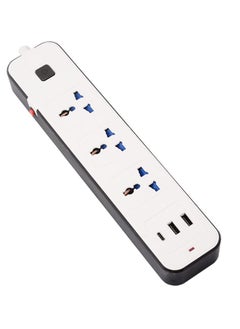 Buy Tycom power Strip Extension with USB Extension Cord Flat Plug with Widely 3 AC Outlet and 2USB+1Type C Small Desktop Station with 6 ft Power CordCompact Socket-A28U in UAE