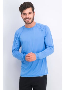 اشتري Men Long Sleeve Crew Neck Swimwear, Ultra Marine في السعودية