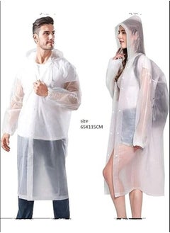 Buy Adult Waterproof Rain Coat with Hood - Reusable and Lightweight Raincoat for Men and Women, Perfect for Camping and Emergencies in Saudi Arabia