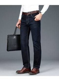 اشتري Straight Leg Jeans For Business, Men's Semi-formal Stretch Jeans With Pockets في السعودية