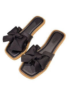 Buy Ladies Fashion Summer Bow Slippers Outdoor or Indoor Flat Beach Sandals in UAE