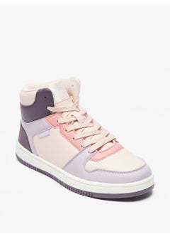 Buy Womens Colourblock Lace Up High Top Sneakers in UAE