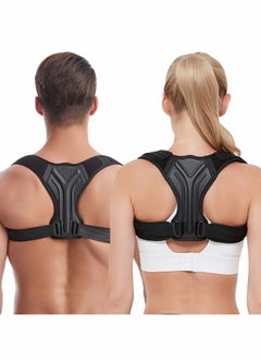 Buy Back Correction Strap, Adjustable Posture Corrector Spine Straightener for Relief of Neck Shoulder Pain Develop Good Seated Standing for Men Women Elderly Teens (Black, S) in Saudi Arabia