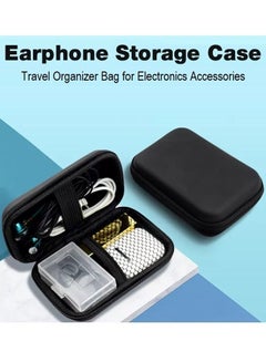 اشتري Storage Bag for Earphones Bluetooth Earbuds Case Protective Hard Case Travel Organizer Pouch for Cables, Flash Drive, HDD, Power Bank في الامارات