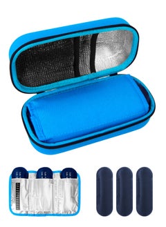 Buy Insulin Cooler Travel Carrying Case, Diabetic Medication Organizer Insulated Cooling Bag with 3 Ice Packs for Insulin Pens Syringe Needle -Black in UAE