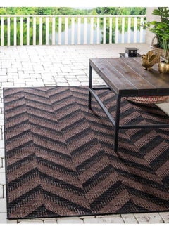 اشتري Outdoor Modern Collection Area Rug Chevron (2' 2" X 3' Rectangle Brown Black) في الامارات